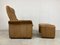 Vintage Leather DS 50 Lounge Chair & Ottoman attributed to de Sede, 1970s, Set of 2 9