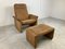 Vintage Leather DS 50 Lounge Chair & Ottoman attributed to de Sede, 1970s, Set of 2 5