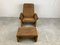 Vintage Leather DS 50 Lounge Chair & Ottoman attributed to de Sede, 1970s, Set of 2 3