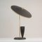 Lámpara de mesa francesa Mid-Century reflectante de latón y negro, años 50, Imagen 14
