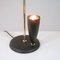 Lámpara de mesa francesa Mid-Century reflectante de latón y negro, años 50, Imagen 10