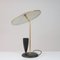 Lampe de Bureau Réfléchissante Mid-Century en Laiton et Noir, France, 1950s 5