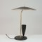 Lámpara de mesa francesa Mid-Century reflectante de latón y negro, años 50, Imagen 8