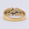 Vintage 18k Yellow Gold Ring with Diamonds and Sapphires, 1970s, Image 4