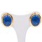 Vintage 18k Gold Lapis Lazuli Earrings, 1960s, Set of 2 1