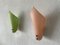 Green & Pink Acrylic Glass Leaf Shaped Sconces, Germany, 1950s, Set of 2 3
