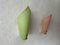 Green & Pink Acrylic Glass Leaf Shaped Sconces, Germany, 1950s, Set of 2 5