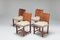 Vintage Chairs in Braided Leather and Teak by Carl Gustaf Hiort Af Ornäs, 1960, Set of 4 4