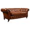 Victorian Brown Leather Two Seater Chesterfield Sofa, 1880s 1