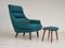 Fauteuil et Repose-pieds en Laine par HW Klein pour Bramin, Danemark, 1960s, Set de 2 1