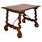 Spanish Side Table in Walnut with Carved Lyre Legs and Top, 1890 1