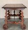 Spanish Side Table in Walnut with Carved Lyre Legs and Top, 1890 3
