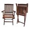 Sedie vintage pieghevoli in teak, set di 2, Immagine 1