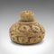Kleines antikes chinesisches Gefäß mit geschnitztem Marmordeckel, 1900er 4