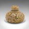 Petit Pot Antique à Couvercle en Marbre Sculpté, Chine, 1900s 1