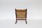 Cognacbrauner Vintage Siesta Stuhl & Fußhocker aus Leder von Ingmar Relling für Westnofa, 1960er, 2er Set 6