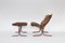 Vintage Cognac Brown Leather Siesta Chair & Ottoman by Ingmar Relling for Westnofa, 1960s, Set of 2 1