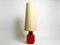Large Space Age Floor Lamp in Red Ceramic, 1960s, Image 3