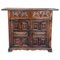 20th Century Spanish Carved Walnut Tuscan Credenza with Two Drawers, 1890s 1
