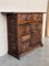 20th Century Spanish Carved Walnut Tuscan Credenza with Two Drawers, 1890s 5