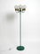 Waldgrüne Stehlampe aus Metall mit Eisglasschirmen von Kaiser, 1960er 20