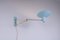 Babyblaue Büroklammer Wandlampe aus Messing von Artimeta, 1950er 18