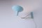 Babyblaue Büroklammer Wandlampe aus Messing von Artimeta, 1950er 5