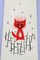 Italian Wall Coat Rack with Red & Cream Cats, 1960s, Image 2