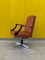 Vintage Orange Leather Buttoned Back Gainsborough Swivel Desk Chair, 1980s, Image 7