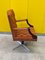 Vintage Orange Leather Buttoned Back Gainsborough Swivel Desk Chair, 1980s 9