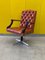 Vintage Orange Leather Buttoned Back Gainsborough Swivel Desk Chair, 1980s 1