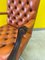 Vintage Orange Leather Buttoned Back Gainsborough Swivel Desk Chair, 1980s, Image 5