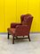 Vintage Buttoned Red Leather Chesterfield Wing Chair, 1980s 6