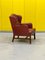 Vintage Buttoned Red Leather Chesterfield Wing Chair, 1980s 3