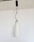 Italian Mid-Century Long Pendant Light in Milky White Glass, 1970s 7