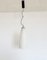 Italian Mid-Century Long Pendant Light in Milky White Glass, 1970s 8