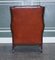 Burgundy Brown Leather Hand Dyed Wingback Chairs, Set of 2 7