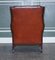 Burgundy Brown Leather Hand Dyed Wingback Chairs, Set of 2, Image 7