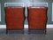 Burgundy Brown Leather Hand Dyed Wingback Chairs, Set of 2, Image 14