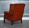 Sedie Wingback in pelle marrone bordeaux, set di 2, Immagine 8