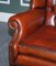 Burgundy Brown Leather Hand Dyed Wingback Chairs, Set of 2 11