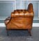Vintage Cigar Brown Hand Dyed Leather Camel Back Chesterfield Sofa 8