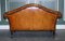 Vintage Zigarre Braun handgefärbtes Leder Camel Back Chesterfield Sofa 9