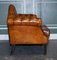 Vintage Cigar Brown Hand Dyed Leather Camel Back Chesterfield Sofa 7