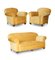 Sofá y sillones Club victorianos de tela beige. Juego de 3, Imagen 1