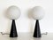 Modernist Italian Table Lamps in Glass and Metal by Tre Ci Luce, 1980s, Set of 2 2