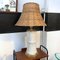 Lampe de Bureau en Céramique avec Diffuseur en Rotin, Italie, 1960s 1