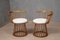 Mid-Century Round Beech and White Fabric Chairs, 1990, Set of 2 1