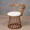 Mid-Century Round Beech and White Fabric Chairs, 1990, Set of 2, Image 10