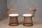 Mid-Century Round Beech and White Fabric Chairs, 1990, Set of 2, Image 9
